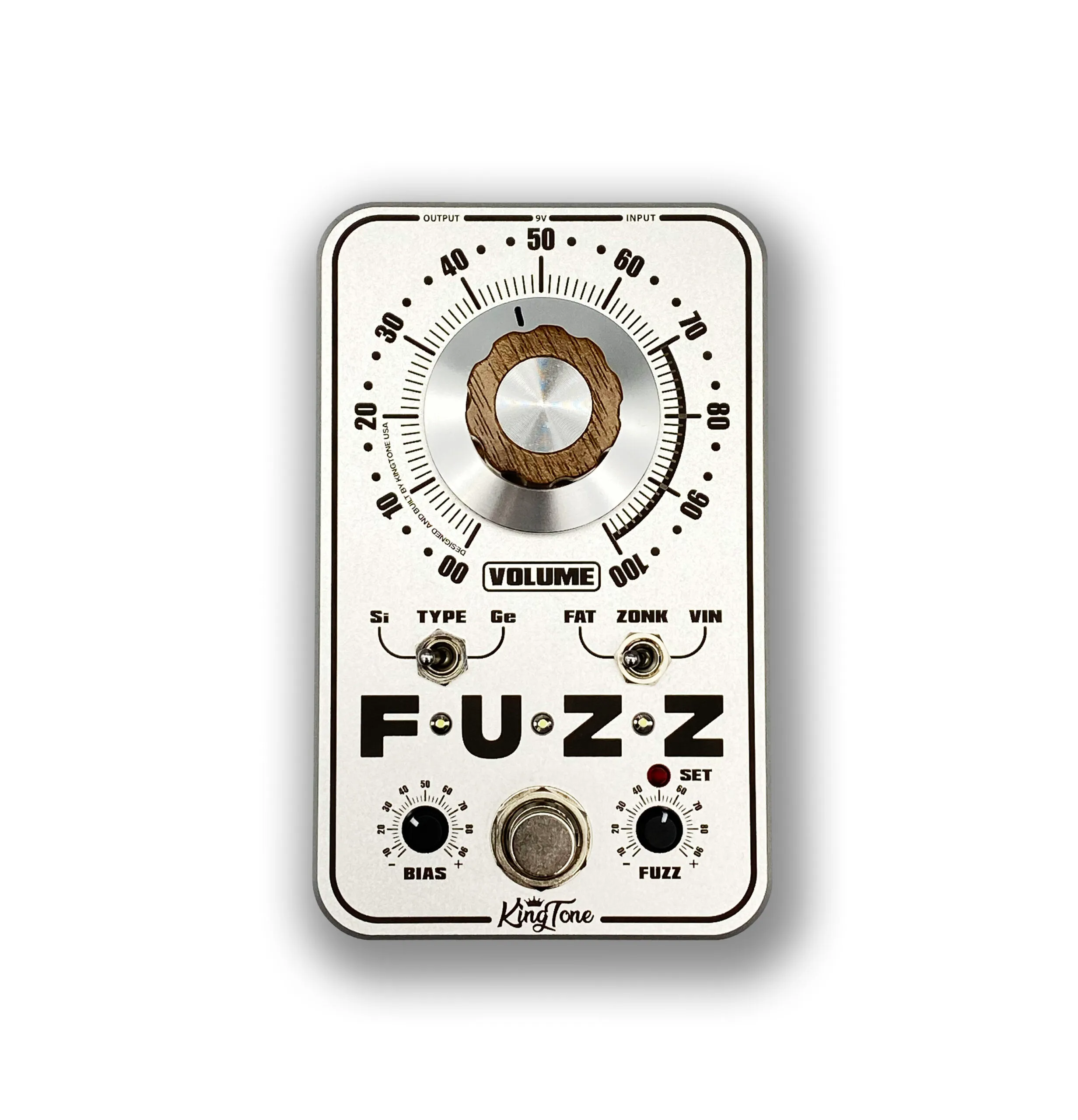 Fuzz Pedal: KingTone Minifuzz V2 Germanium/Silicium - Silver